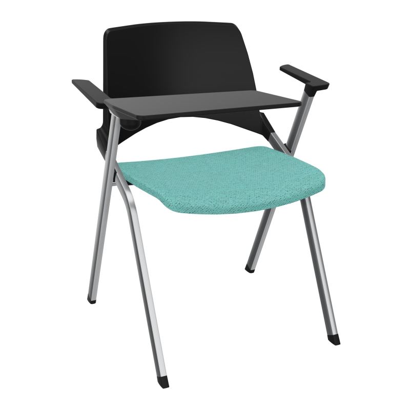 EMI CHAISE 4P FX DOS POLYP /ASS PIVOT TISSU AVEC ACCOUDOIRS+TABLETTE A DROITE PU BG SQ