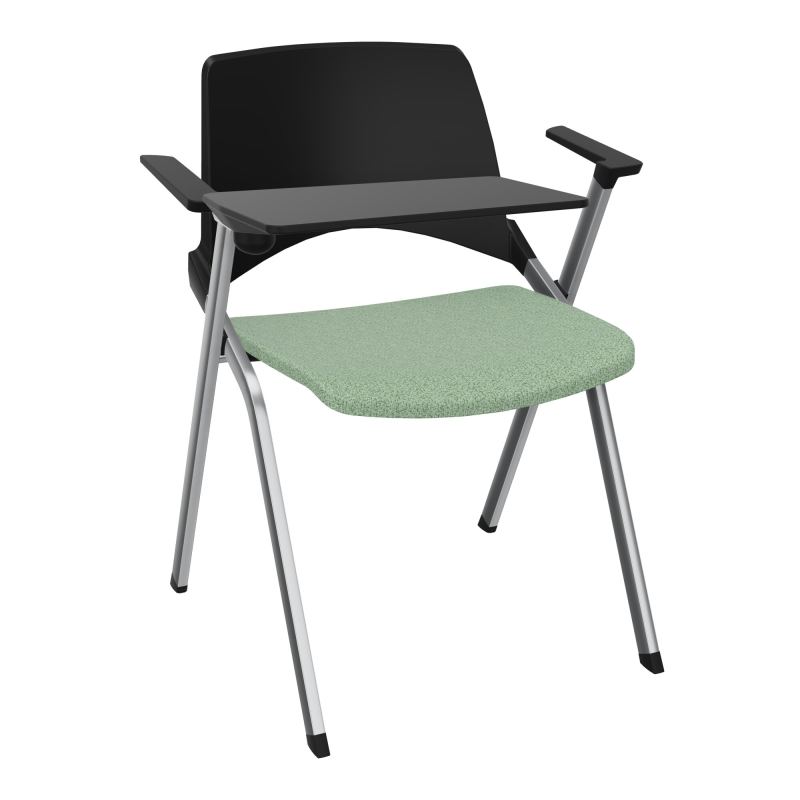 EMI CHAISE 4P FX DOS POLYP /ASS PIVOT TISSU AVEC ACCOUDOIRS+TABLETTE A DROITE PU E7 SQ