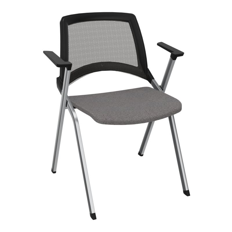 EMI CHAISE 4P FX DOS RESIL /ASS PIVOT TISSU AVEC ACCOUDOIRS SANS ACCROCHE UH BN SQ