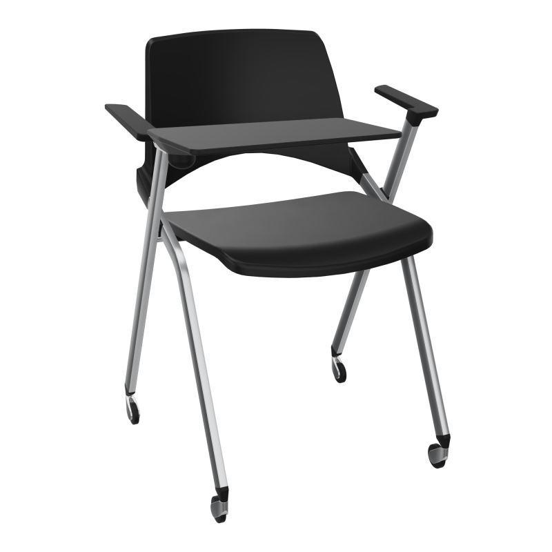 EMI CHAISE 4P RLT DOS POLYP /ASS PIVOT POLYP AVEC ACCOUDOIRS+TABLETTE A DROITE PU SQ