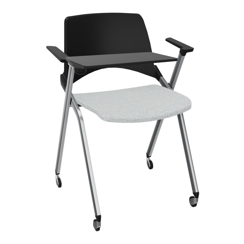 EMI CHAISE 4P RLT DOS POLYP / ASS PIVOT TISSU AVEC ACCOUDOIRS+TABLETTE A DROITE PU BC SQ