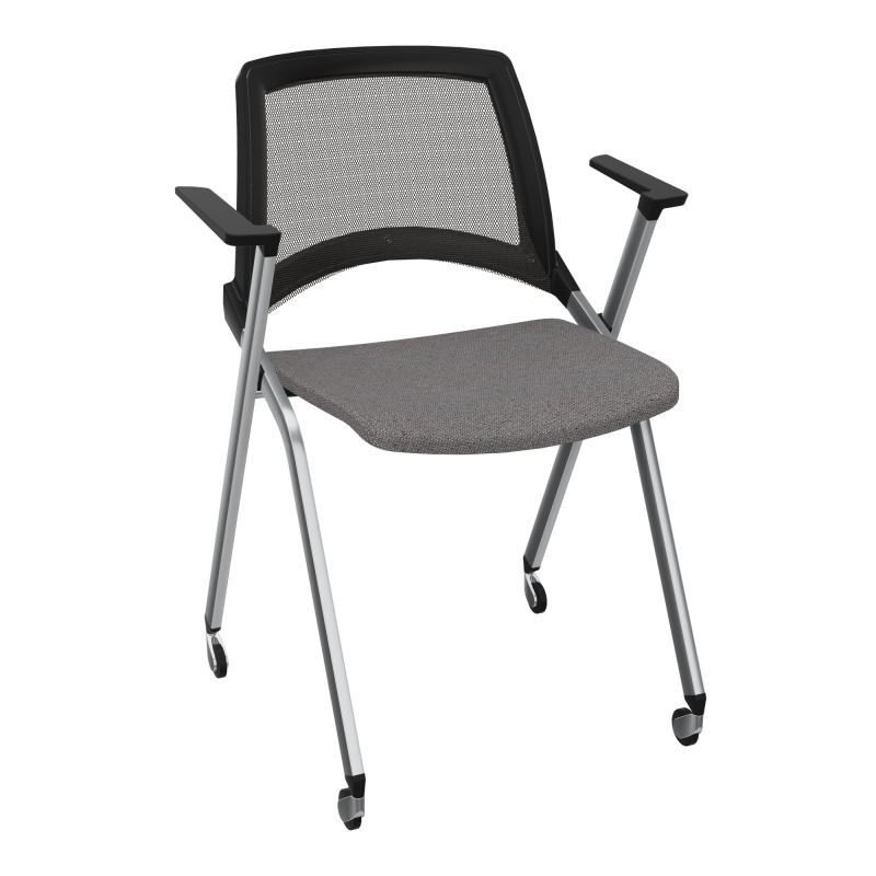 EMI CHAISE 4P RLT DOS RESIL / ASS PIVOT TISSU AVEC ACCOUDOIRS SANS ACCROCHE UH BN SQ