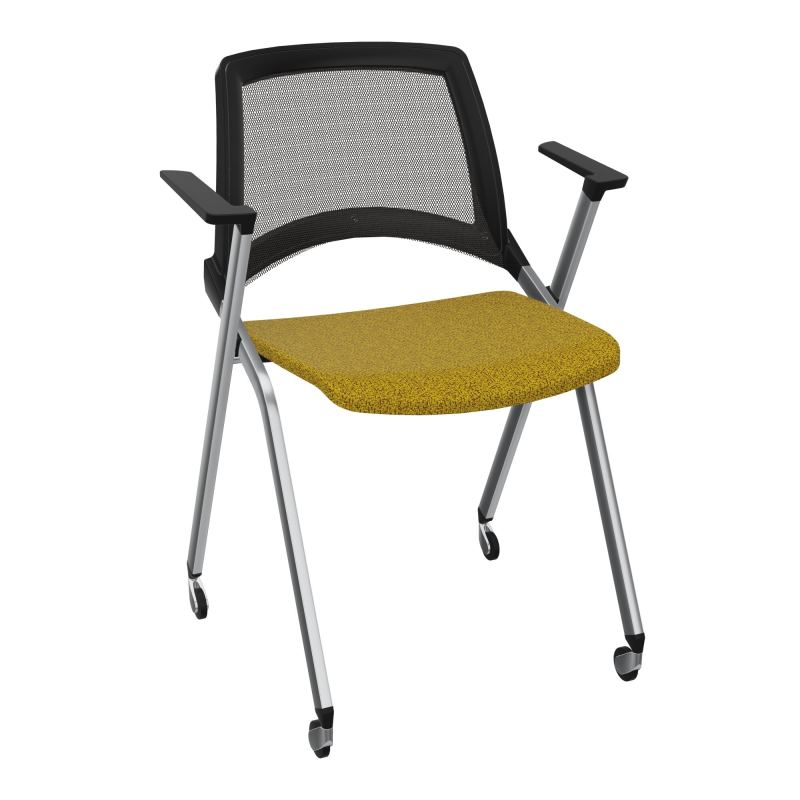 EMI CHAISE 4P RLT DOS RESIL / ASS PIVOT TISSU AVEC ACCOUDOIRS SANS ACCROCHE UH E9 SQ