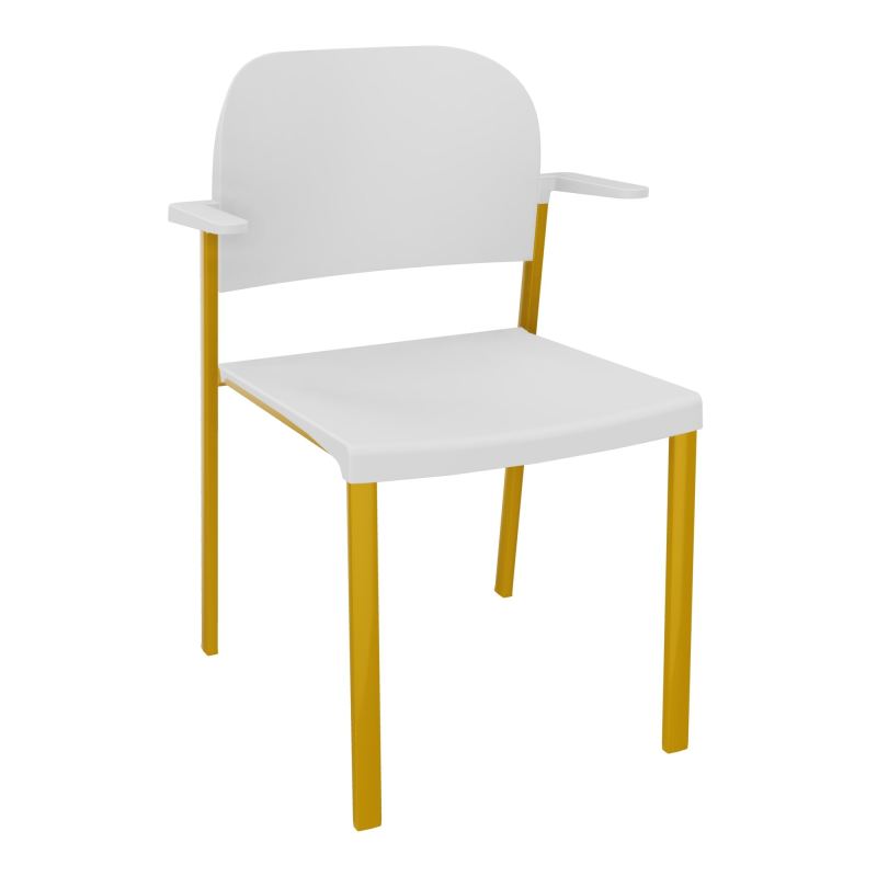 ROMY CHAISE 4P FIXES ASSISE/DOSSIER POLYPRO AVEC ACCOUDOIRS  PT SX PT