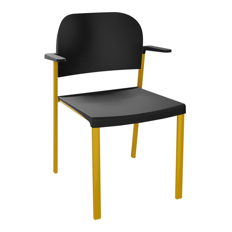 ROMY CHAISE 4P FIXES ASSISE/DOSSIER POLYPRO AVEC ACCOUDOIRS  PU SX PU