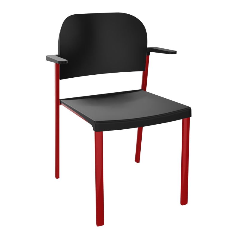 ROMY CHAISE 4P FIXES ASSISE/DOSSIER POLYPRO AVEC ACCOUDOIRS  PU ZY PU