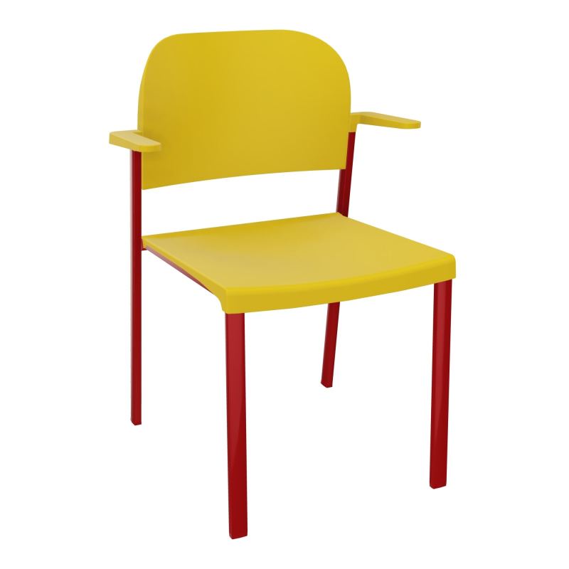 ROMY CHAISE 4P FIXES ASSISE/DOSSIER POLYPRO AVEC ACCOUDOIRS  PW ZY PW