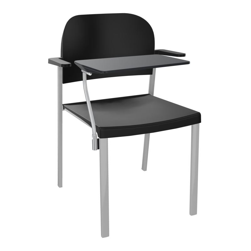 ROMY CHAISE 4P FIXES ASSISE/DOSSIER POLYPRO AVEC ACCOUDOIRS+TABLETTE NOIRE  PU SB PU