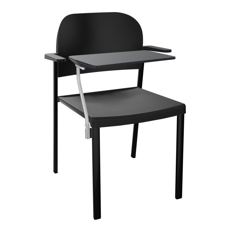ROMY CHAISE 4P FIXES ASSISE/DOSSIER POLYPRO AVEC ACCOUDOIRS+TABLETTE NOIRE  PU SG PU