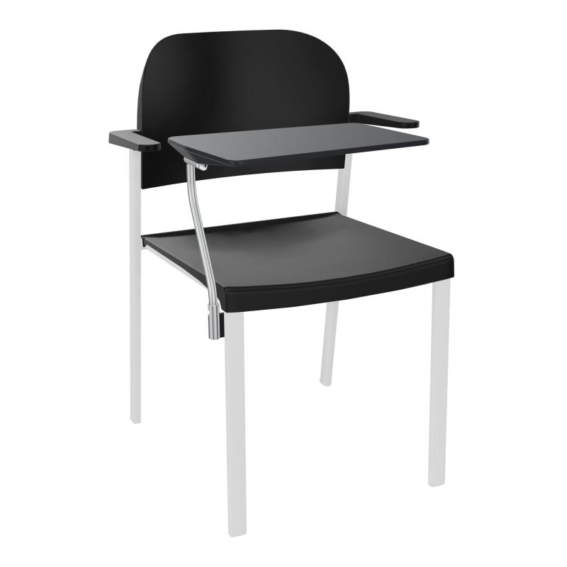 ROMY CHAISE 4P FIXES ASSISE/DOSSIER POLYPRO AVEC ACCOUDOIRS+TABLETTE NOIRE  PU SP PU