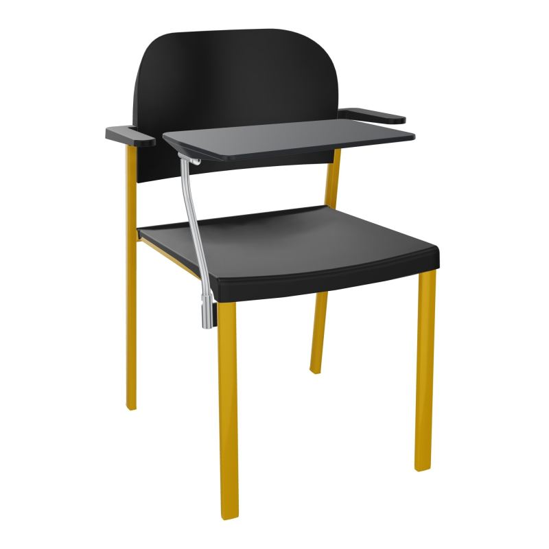 ROMY CHAISE 4P FIXES ASSISE/DOSSIER POLYPRO AVEC ACCOUDOIRS+TABLETTE NOIRE  PU SX PU