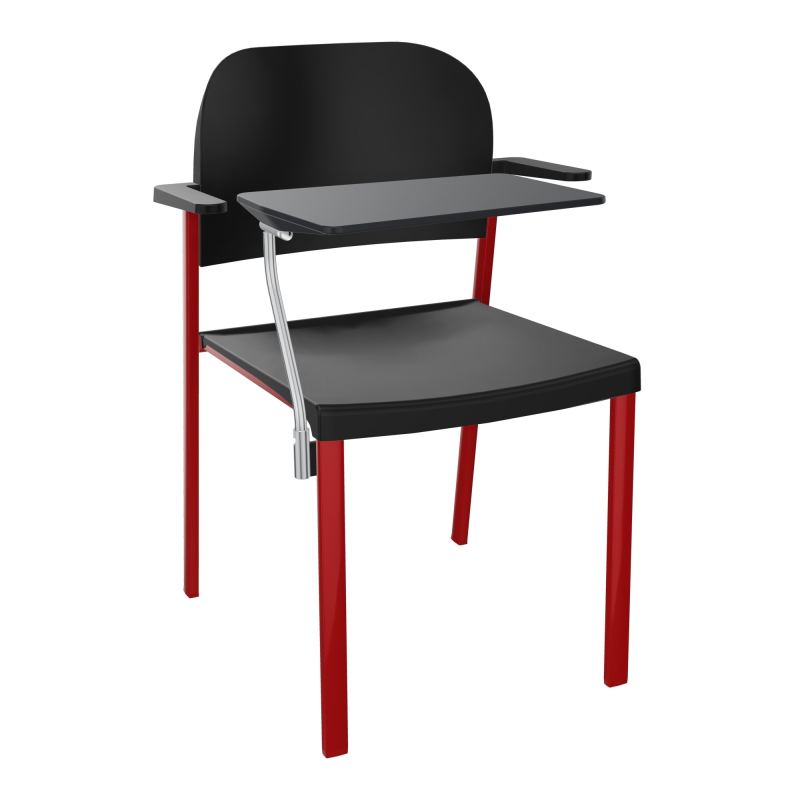 ROMY CHAISE 4P FIXES ASSISE/DOSSIER POLYPRO AVEC ACCOUDOIRS+TABLETTE NOIRE  PU ZY PU