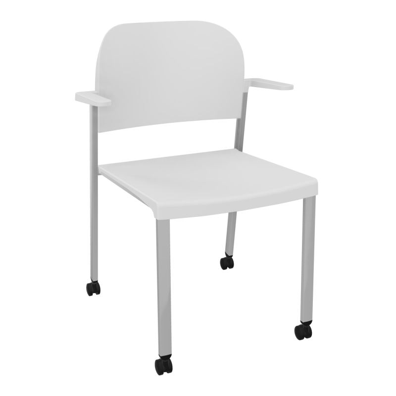 ROMY CHAISE 4P ROULT ASSISE/DOSSIER POLYPRO AVEC ACCOUDOIRS  PT SB PT
