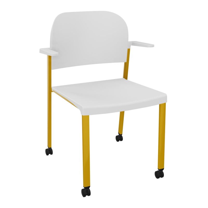 ROMY CHAISE 4P ROULT ASSISE/DOSSIER POLYPRO AVEC ACCOUDOIRS  PT SX PT