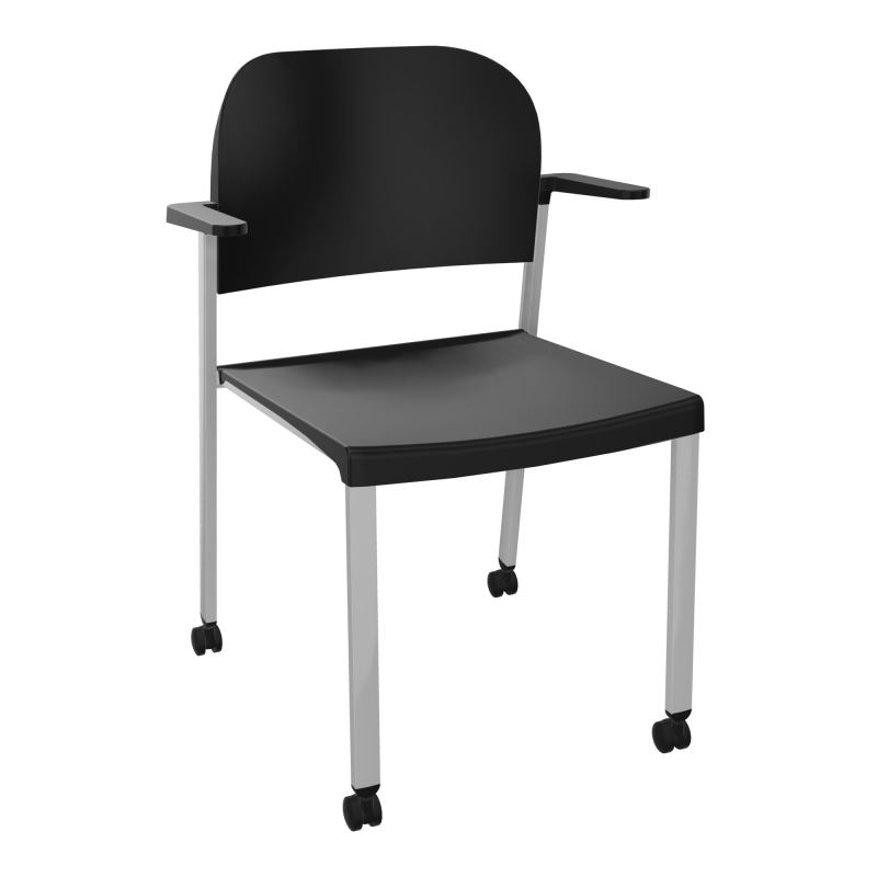 ROMY CHAISE 4P ROULT ASSISE/DOSSIER POLYPRO AVEC ACCOUDOIRS  PU SB PU
