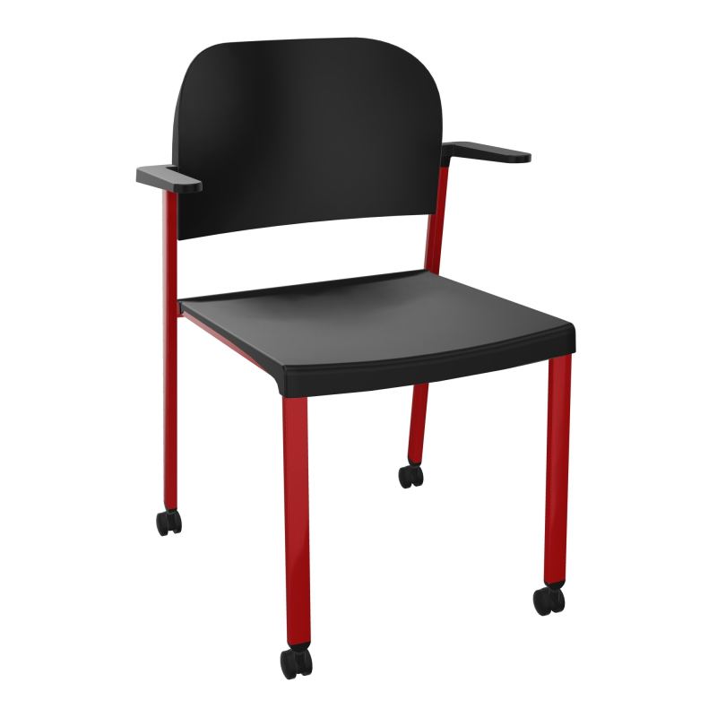 ROMY CHAISE 4P ROULT ASSISE/DOSSIER POLYPRO AVEC ACCOUDOIRS  PU ZY PU