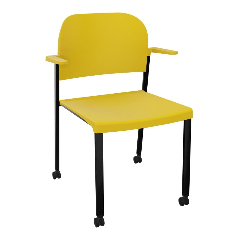 ROMY CHAISE 4P ROULT ASSISE/DOSSIER POLYPRO AVEC ACCOUDOIRS  PW SG PW