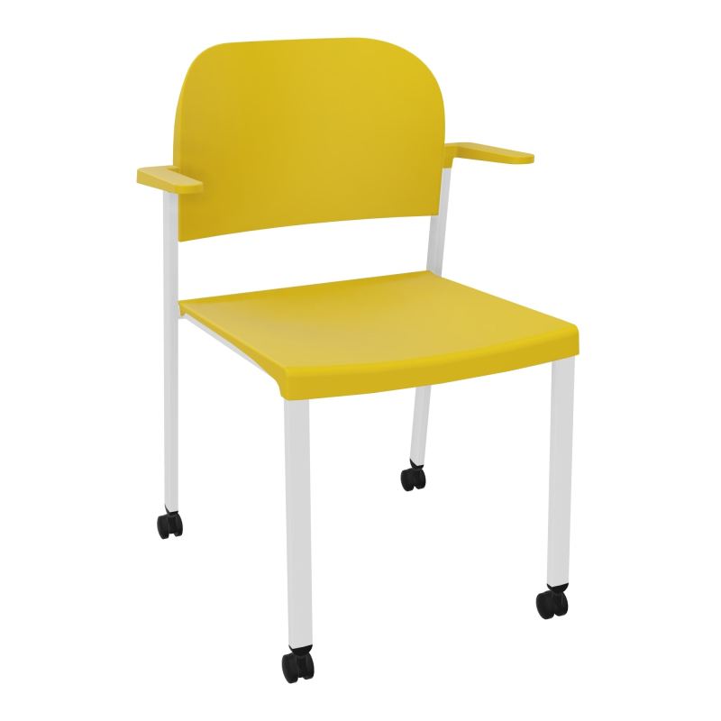 ROMY CHAISE 4P ROULT ASSISE/DOSSIER POLYPRO AVEC ACCOUDOIRS  PW SP PW
