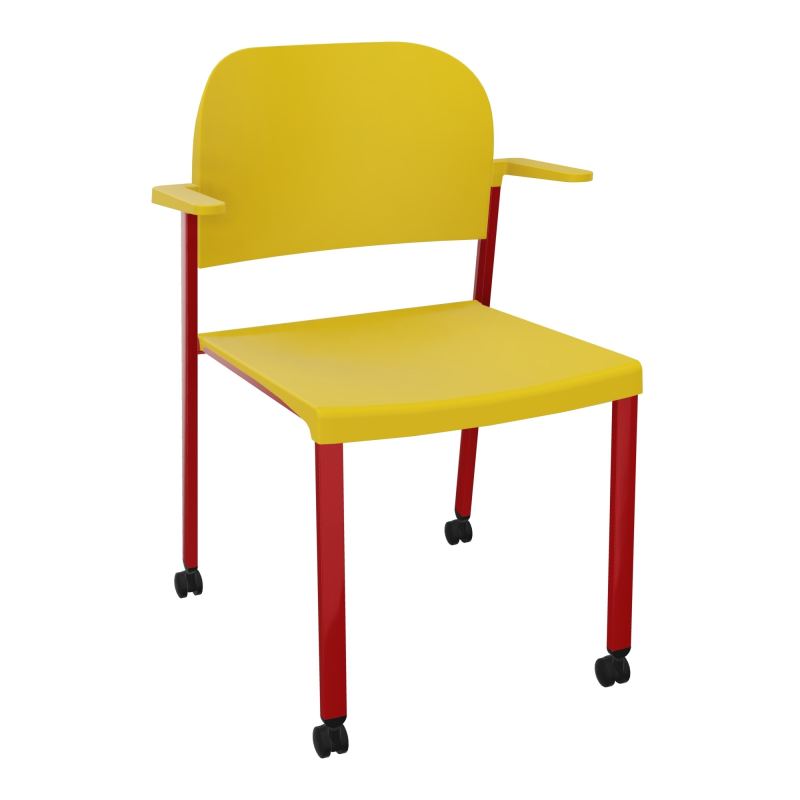 ROMY CHAISE 4P ROULT ASSISE/DOSSIER POLYPRO AVEC ACCOUDOIRS  PW ZY PW
