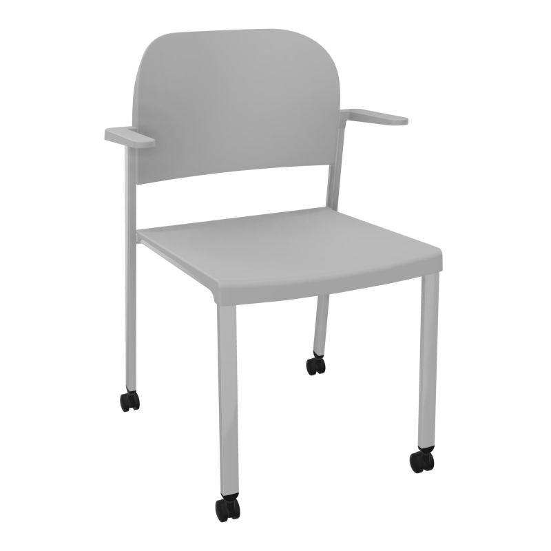 ROMY CHAISE 4P ROULT ASSISE/DOSSIER POLYPRO AVEC ACCOUDOIRS  PX SB PX