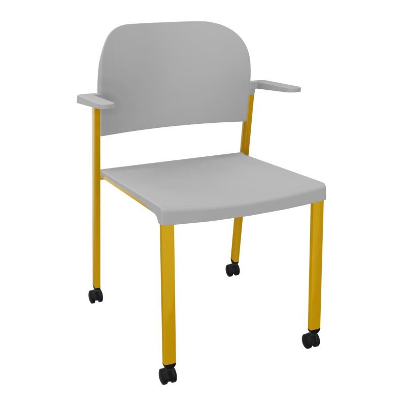 ROMY CHAISE 4P ROULT ASSISE/DOSSIER POLYPRO AVEC ACCOUDOIRS  PX SX PX