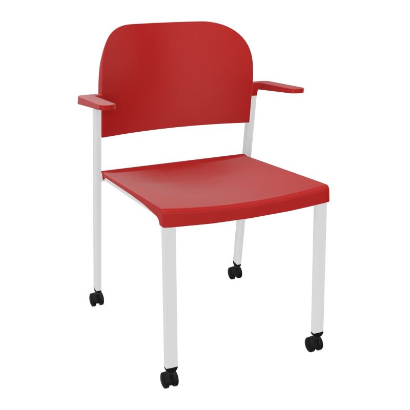 ROMY CHAISE 4P ROULT ASSISE/DOSSIER POLYPRO AVEC ACCOUDOIRS  PZ SP PZ