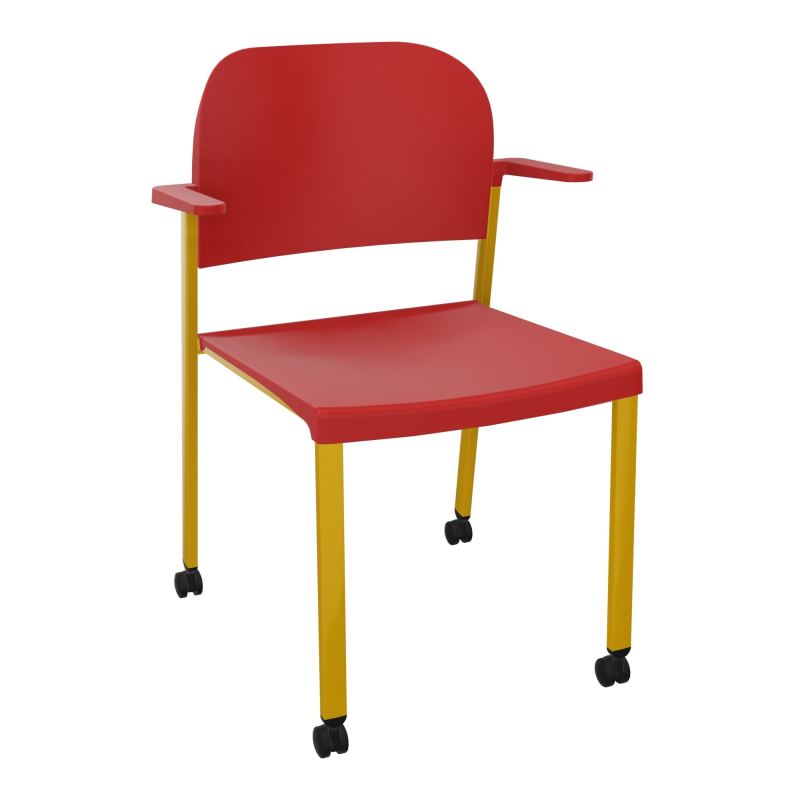 ROMY CHAISE 4P ROULT ASSISE/DOSSIER POLYPRO AVEC ACCOUDOIRS  PZ SX PZ