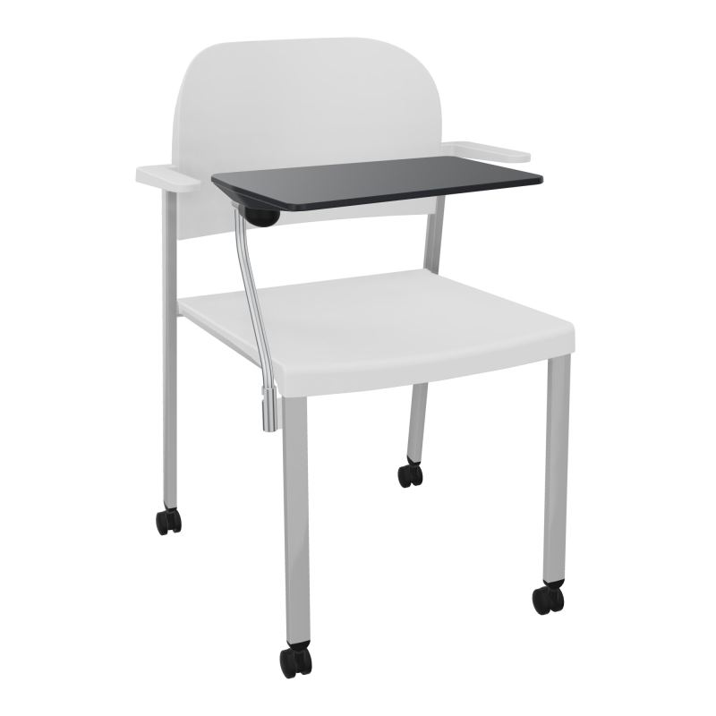 ROMY CHAISE 4P ROULT ASSISE/DOSSIER POLYPRO AVEC ACCOUDOIRS+TABLETTE NOIRE  PT SB PT