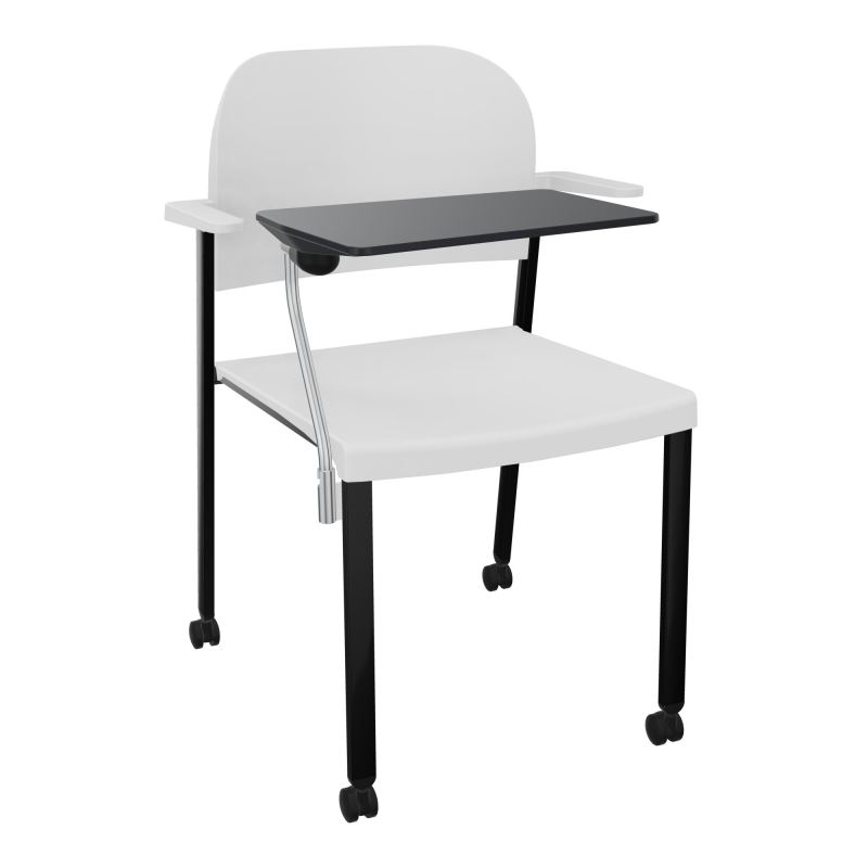 ROMY CHAISE 4P ROULT ASSISE/DOSSIER POLYPRO AVEC ACCOUDOIRS+TABLETTE NOIRE  PT SG PT