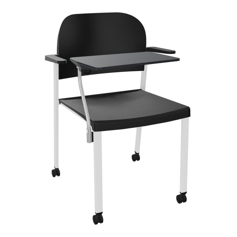 ROMY CHAISE 4P ROULT ASSISE/DOSSIER POLYPRO AVEC ACCOUDOIRS+TABLETTE NOIRE  PU SP PU