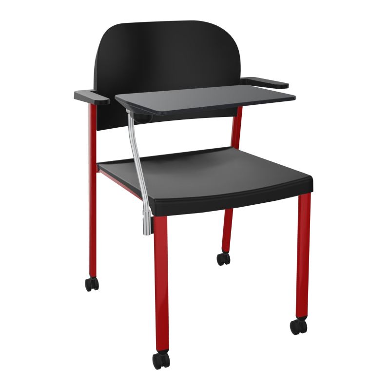 ROMY CHAISE 4P ROULT ASSISE/DOSSIER POLYPRO AVEC ACCOUDOIRS+TABLETTE NOIRE  PU ZY PU