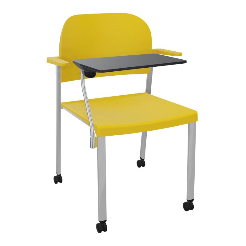 ROMY CHAISE 4P ROULT ASSISE/DOSSIER POLYPRO AVEC ACCOUDOIRS+TABLETTE NOIRE  PW SB PW