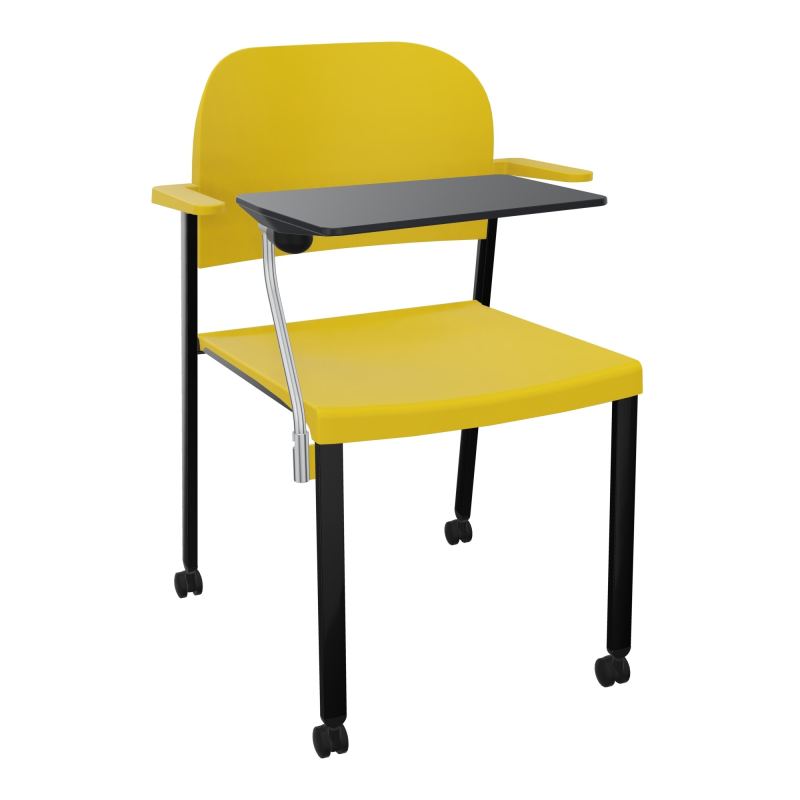 ROMY CHAISE 4P ROULT ASSISE/DOSSIER POLYPRO AVEC ACCOUDOIRS+TABLETTE NOIRE  PW SG PW