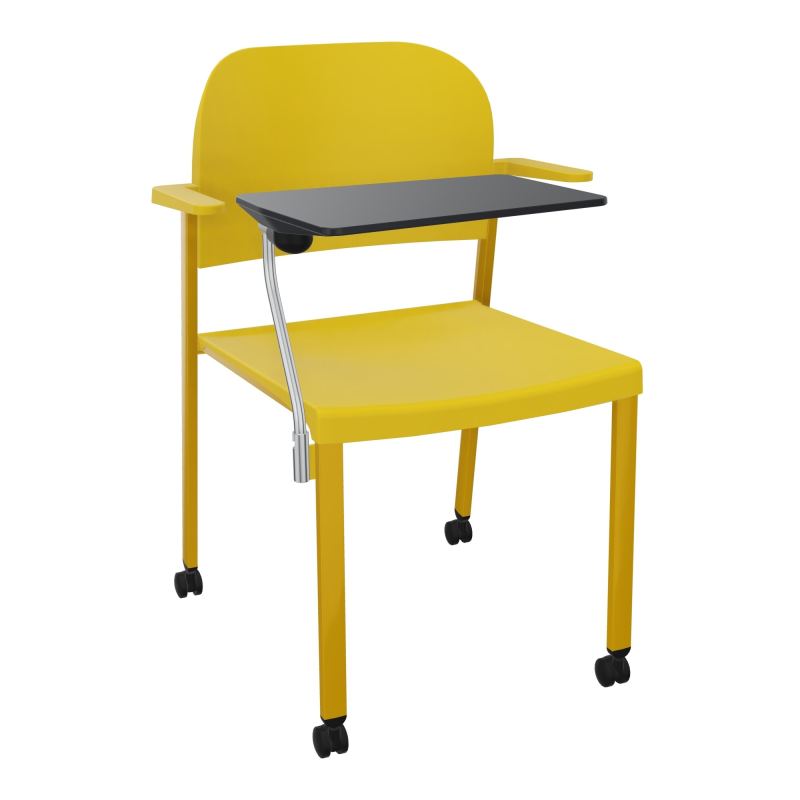 ROMY CHAISE 4P ROULT ASSISE/DOSSIER POLYPRO AVEC ACCOUDOIRS+TABLETTE NOIRE  PW SX PW