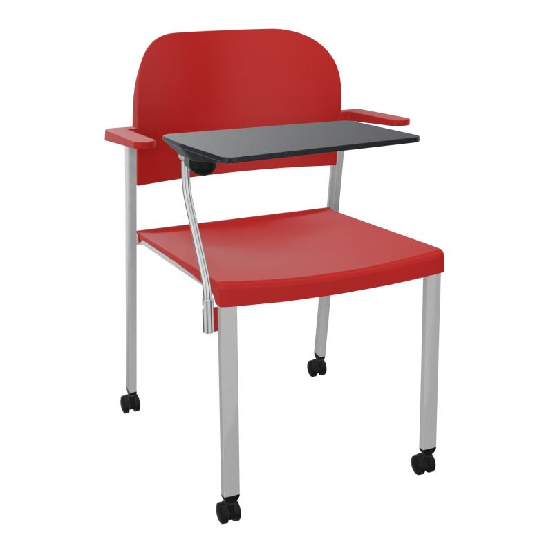 ROMY CHAISE 4P ROULT ASSISE/DOSSIER POLYPRO AVEC ACCOUDOIRS+TABLETTE NOIRE  PZ SB PZ