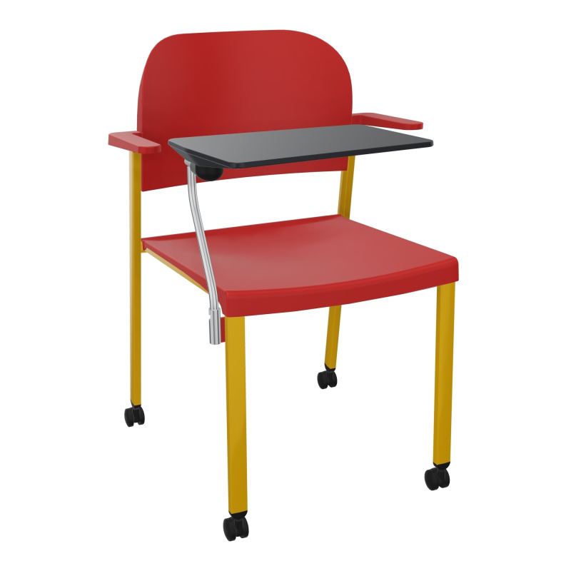 ROMY CHAISE 4P ROULT ASSISE/DOSSIER POLYPRO AVEC ACCOUDOIRS+TABLETTE NOIRE  PZ SX PZ