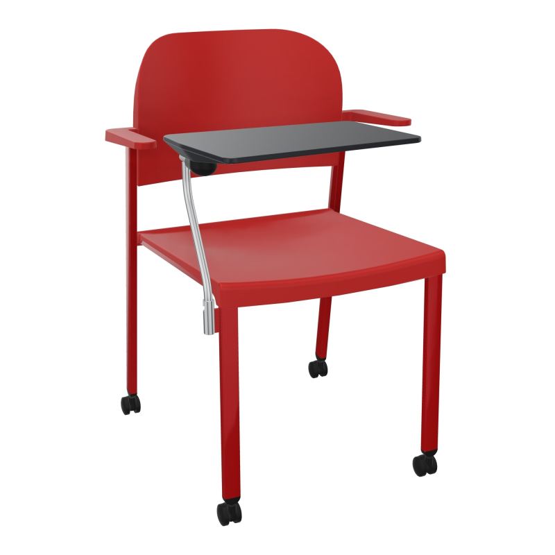 ROMY CHAISE 4P ROULT ASSISE/DOSSIER POLYPRO AVEC ACCOUDOIRS+TABLETTE NOIRE  PZ ZY PZ