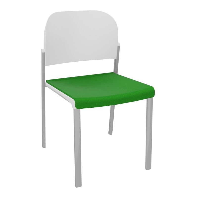 ROMY CHAISE 4P FIXES ASSISE TISSU DOSSIER POLYPRO SANS ACCOUDOIRS  A1 SB PT