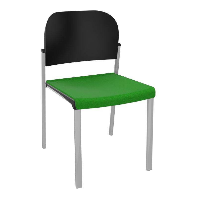 ROMY CHAISE 4P FIXES ASSISE TISSU DOSSIER POLYPRO SANS ACCOUDOIRS  A1 SB PU