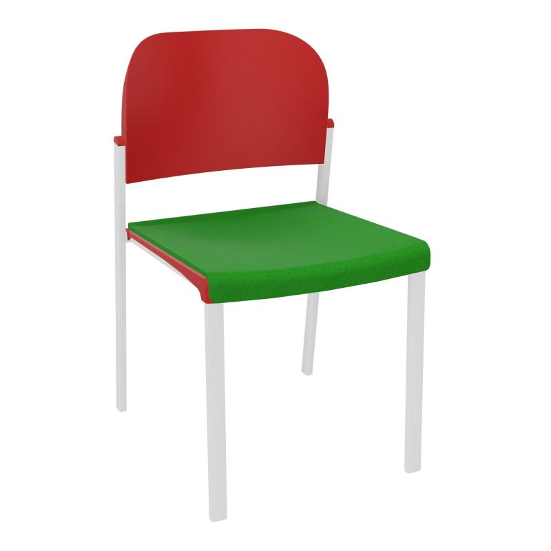 ROMY CHAISE 4P FIXES ASSISE TISSU DOSSIER POLYPRO SANS ACCOUDOIRS  A1 SP PZ