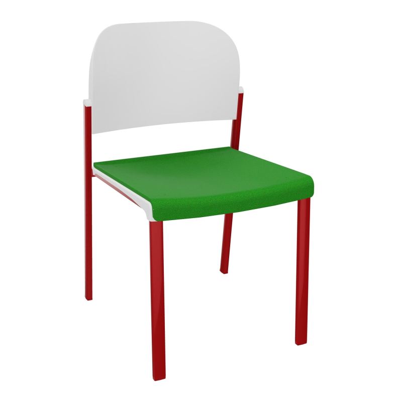 ROMY CHAISE 4P FIXES ASSISE TISSU DOSSIER POLYPRO SANS ACCOUDOIRS  A1 ZY PT