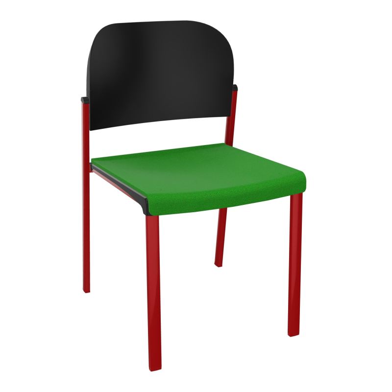 ROMY CHAISE 4P FIXES ASSISE TISSU DOSSIER POLYPRO SANS ACCOUDOIRS  A1 ZY PU