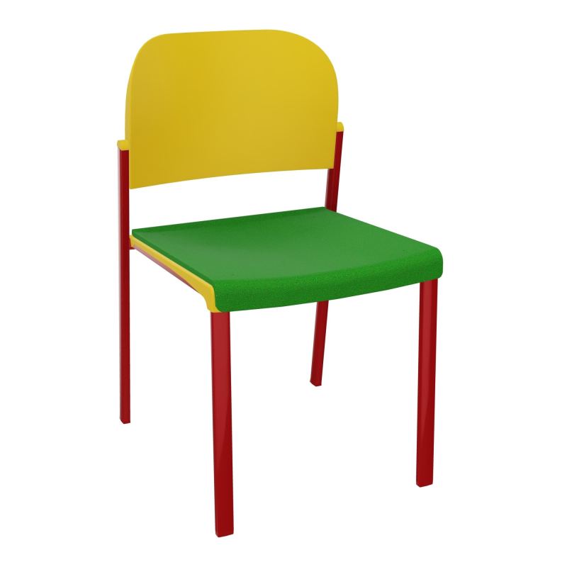 ROMY CHAISE 4P FIXES ASSISE TISSU DOSSIER POLYPRO SANS ACCOUDOIRS  A1 ZY PW