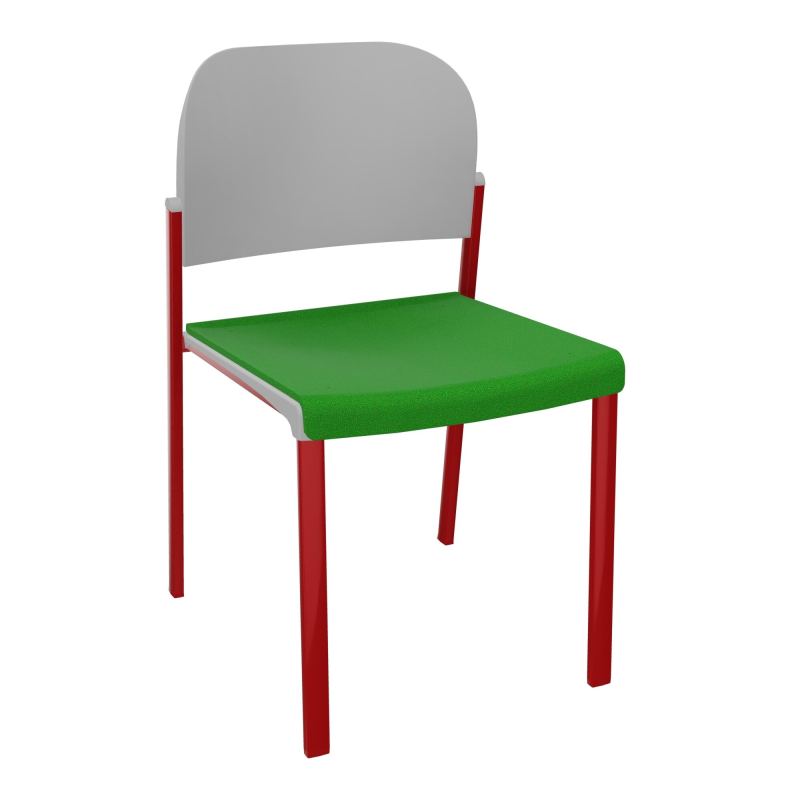 ROMY CHAISE 4P FIXES ASSISE TISSU DOSSIER POLYPRO SANS ACCOUDOIRS  A1 ZY PX