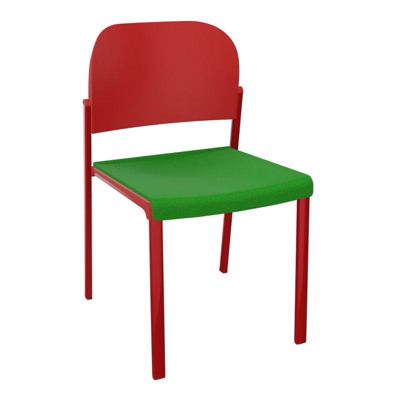 ROMY CHAISE 4P FIXES ASSISE TISSU DOSSIER POLYPRO SANS ACCOUDOIRS  A1 ZY PZ
