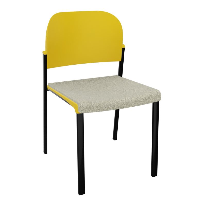 ROMY CHAISE 4P FIXES ASSISE TISSU DOSSIER POLYPRO SANS ACCOUDOIRS  A2 SG PW