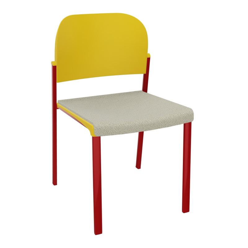 ROMY CHAISE 4P FIXES ASSISE TISSU DOSSIER POLYPRO SANS ACCOUDOIRS  A2 ZY PW