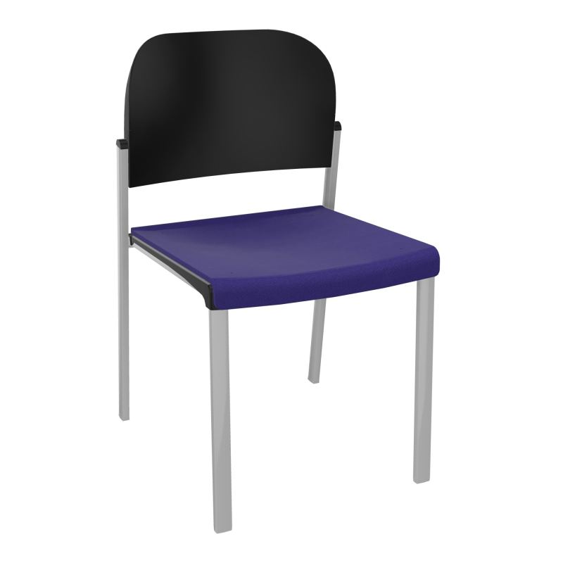 ROMY CHAISE 4P FIXES ASSISE TISSU DOSSIER POLYPRO SANS ACCOUDOIRS  A3 SB PU