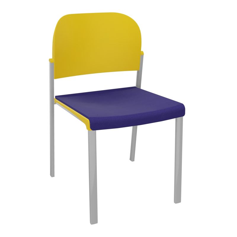 ROMY CHAISE 4P FIXES ASSISE TISSU DOSSIER POLYPRO SANS ACCOUDOIRS  A3 SB PW