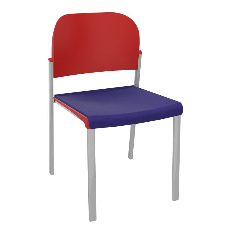 ROMY CHAISE 4P FIXES ASSISE TISSU DOSSIER POLYPRO SANS ACCOUDOIRS  A3 SB PZ